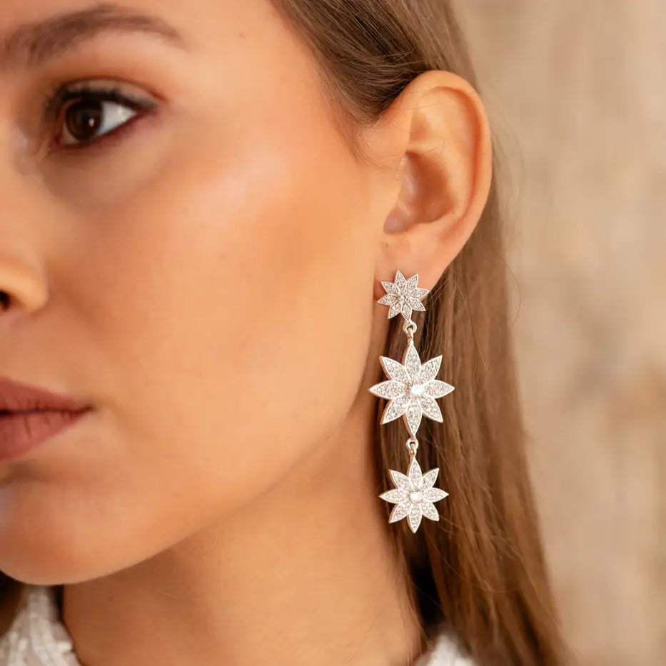 Pendientes Destellos de Andalucía Plata Shine