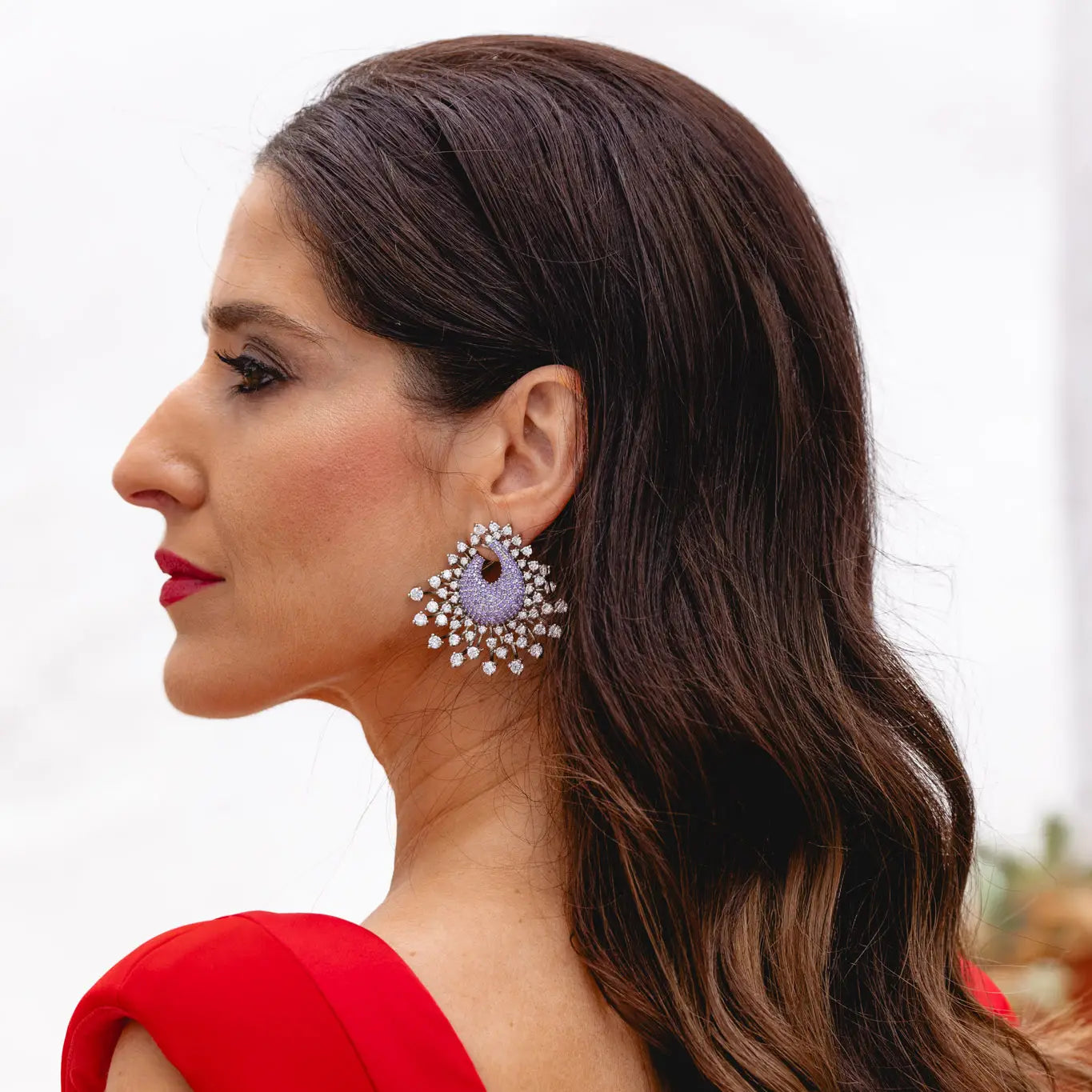 Pendientes Eclat Plata Morado