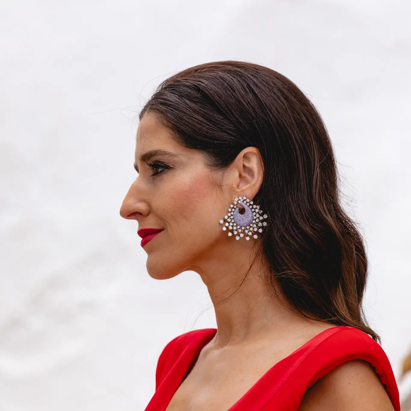 Pendientes Eclat Plata Morado