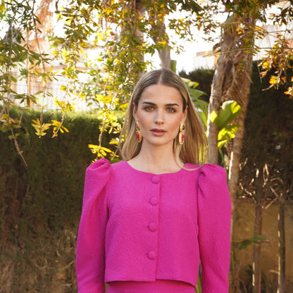 Elenis Limited Edition Earrings Rough Purple and Fuchsia