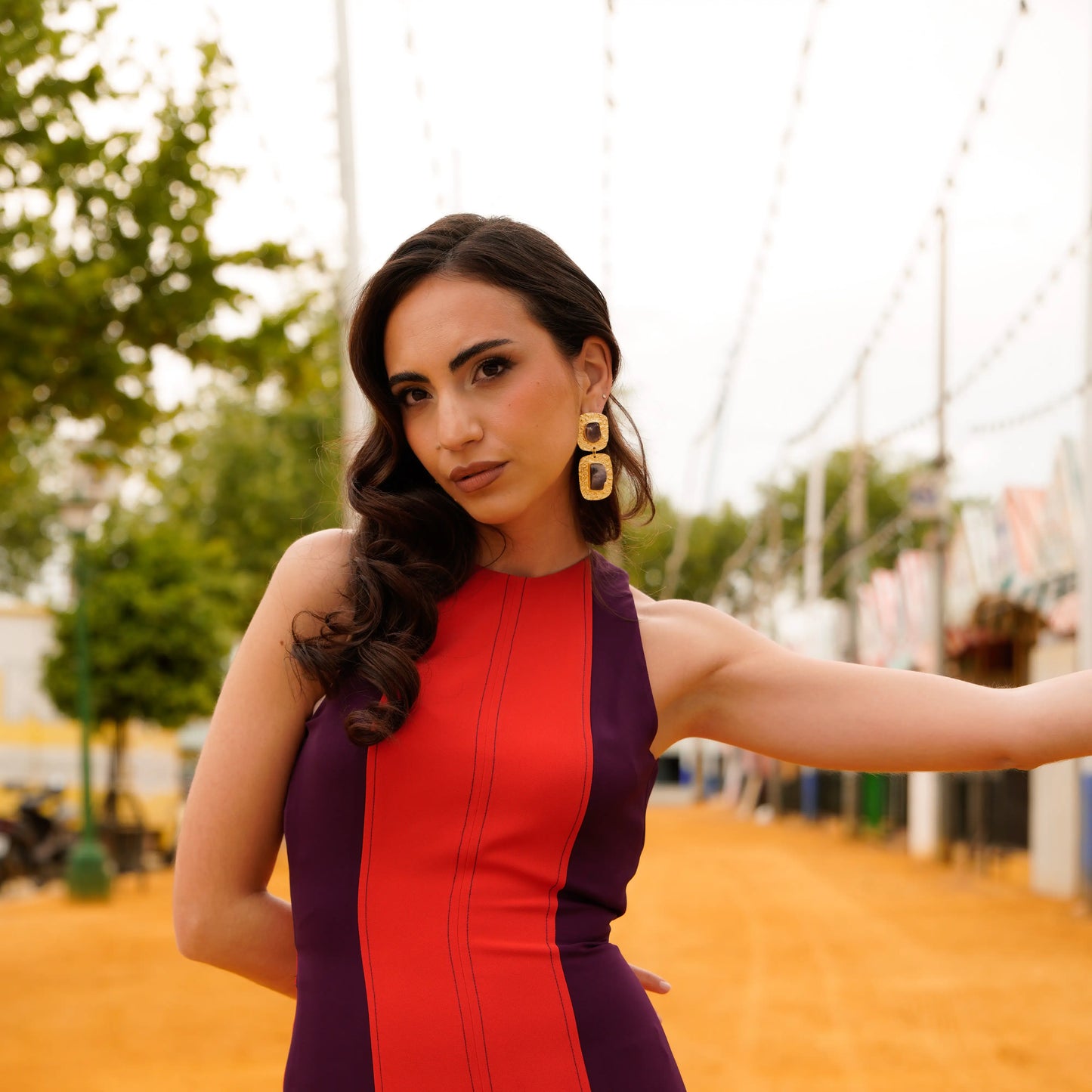 Pendientes Elenis Rough Morado