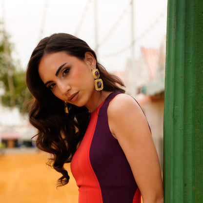 Pendientes Elenis Rough Morado