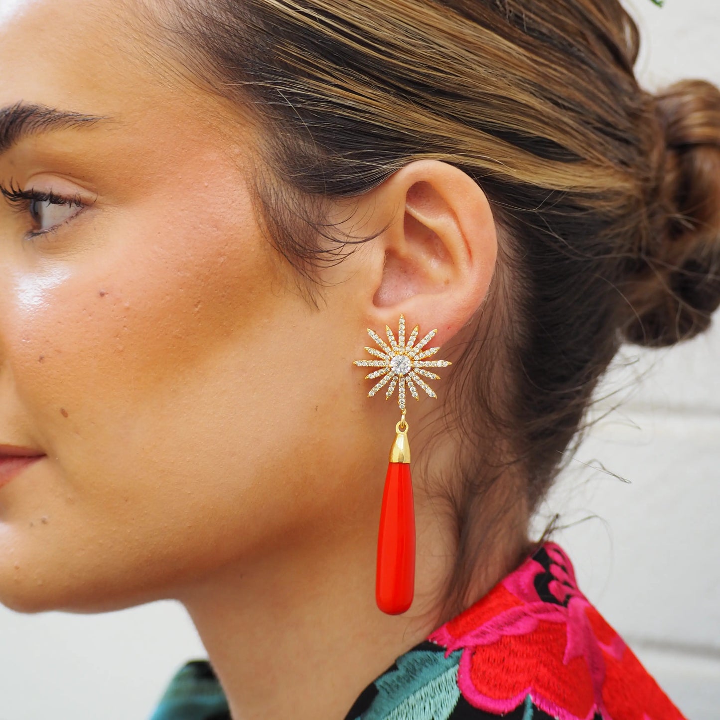 Andalusian Star Earrings S Red