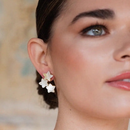 Pendientes Etoile Blanco nácar