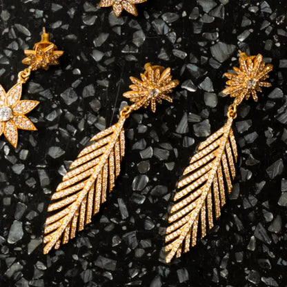 Pendientes Fiora Pluma Shine