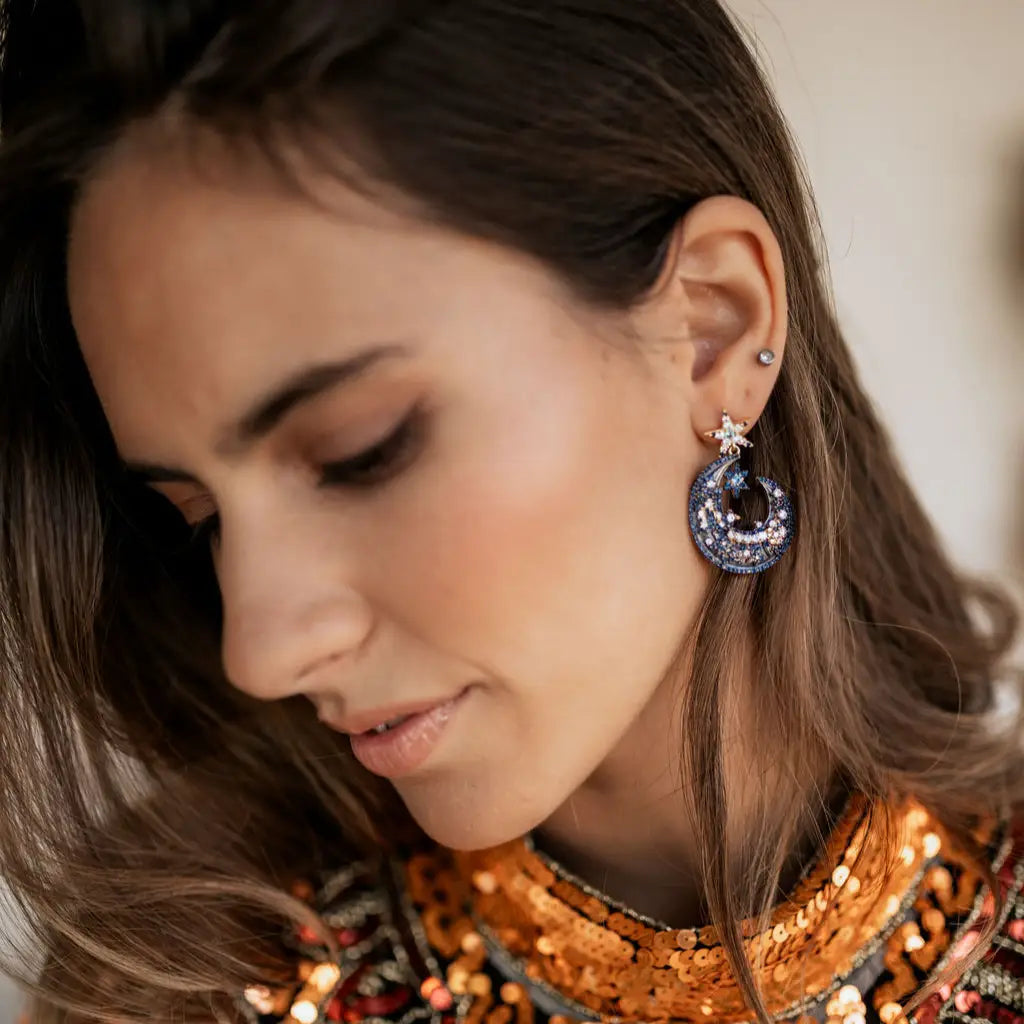 Pendientes Firmamento Azul noche Shine