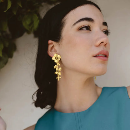 Pendientes Floralis Negro