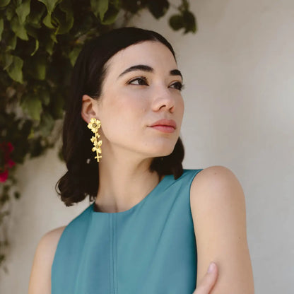 Pendientes Floralis Negro