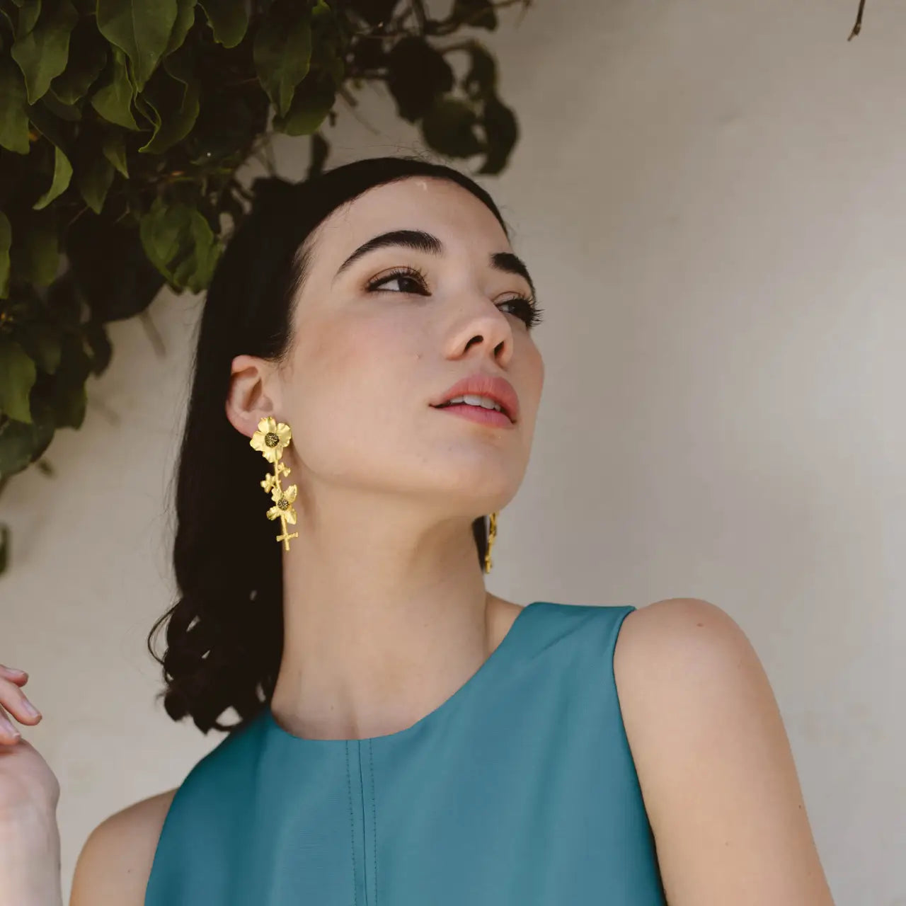 Pendientes Floralis Negro