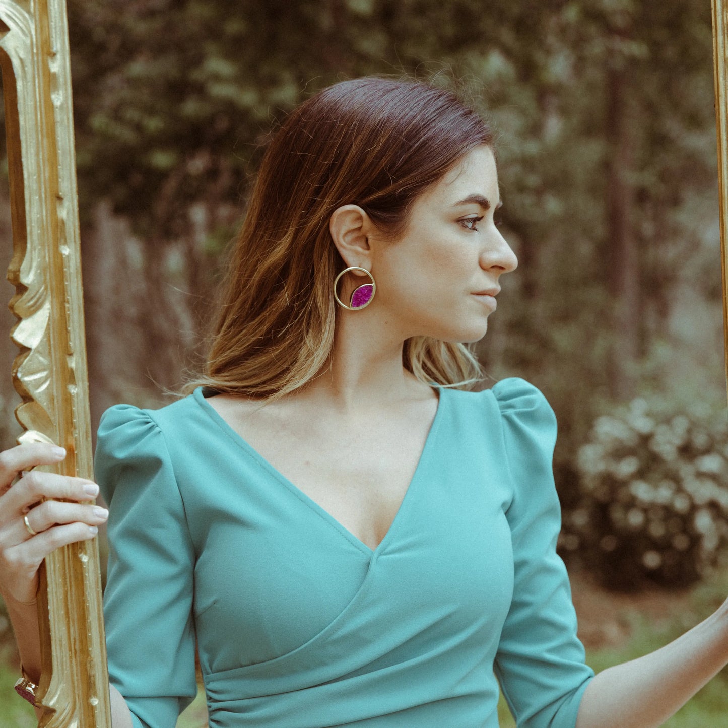 Pendientes Hera Fucsia mo