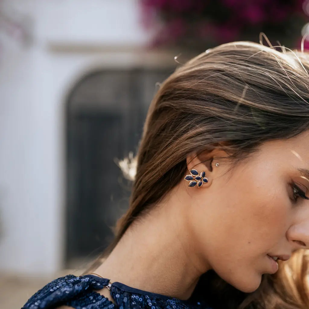 Pendientes Hielo Azul Lapis y Shine