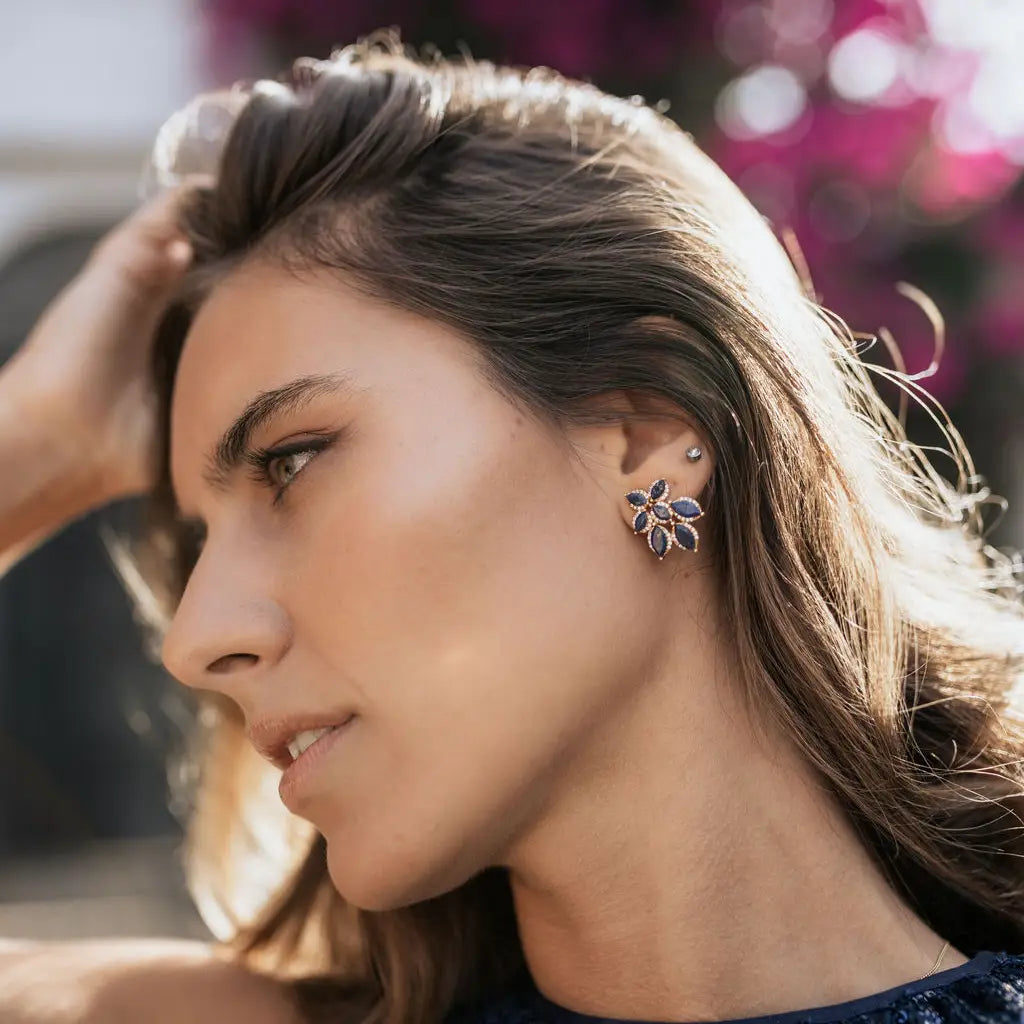 Pendientes Hielo Azul Lapis y Shine