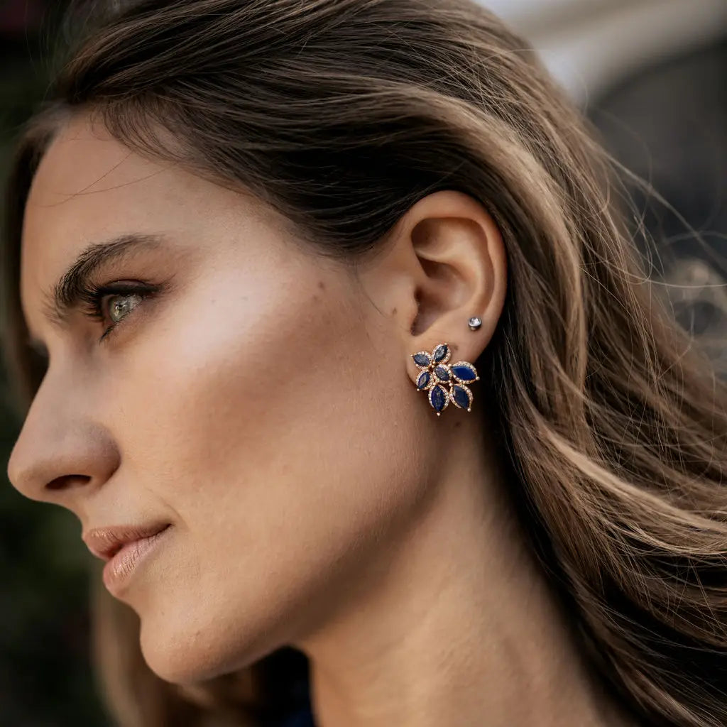 Pendientes Hielo Azul Lapis y Shine