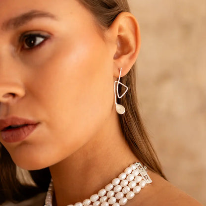 Pendientes Irene Plata Perla