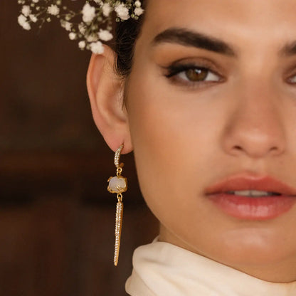 Pendientes Lella Piedra Lunar Shine