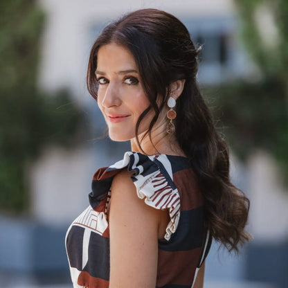 Mademoiselle Earrings White and Brown
