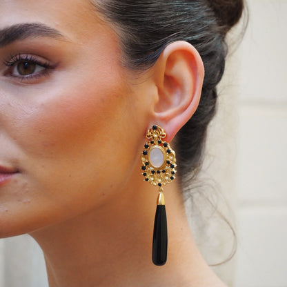 Pendientes Magdalena Blanco y Negro