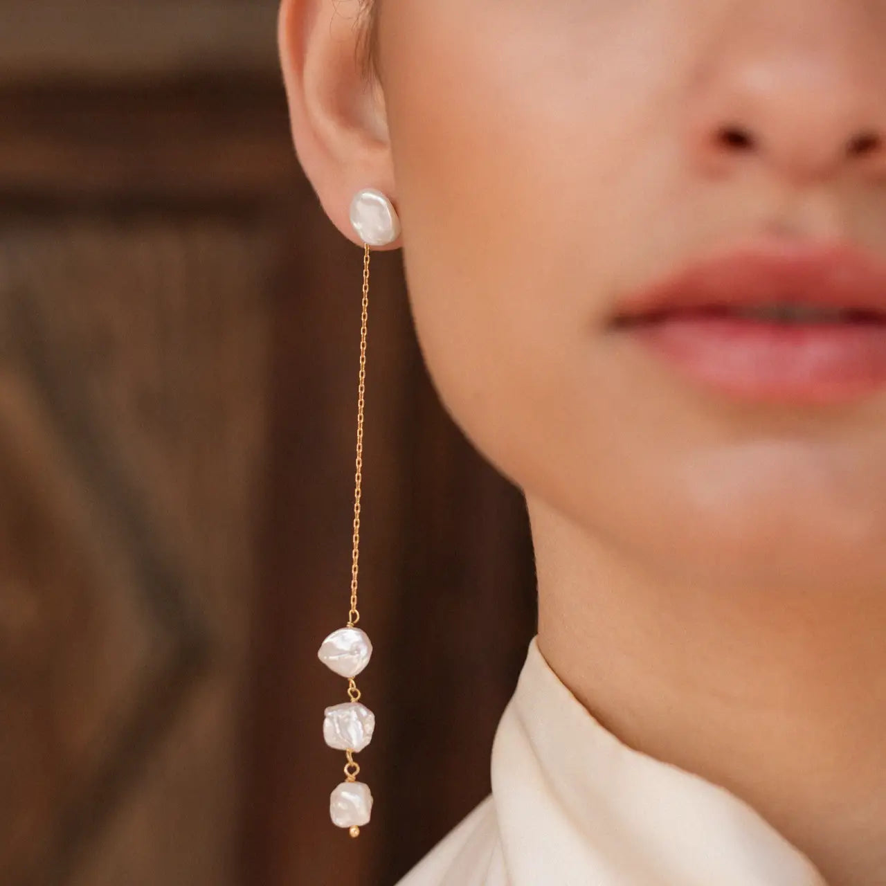Pendientes Majestad Desmontable Perlas