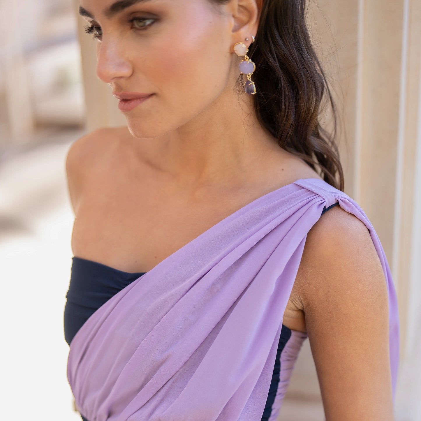 Pendientes Martis Rosa Lila y Morado