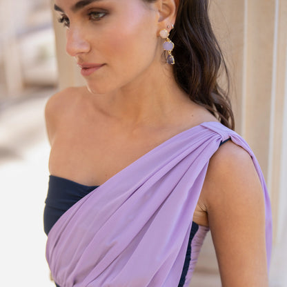 Pendientes Martis Rosa Lila y Morado