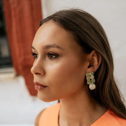 Pendientes Naima Ed. Limitada Amazonita y Perla