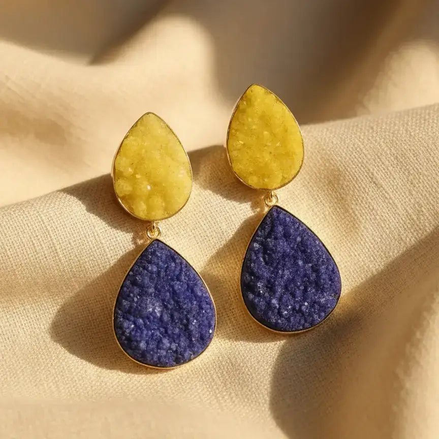Pendientes Notredame Ed. Limitada Amarillo y Azul
