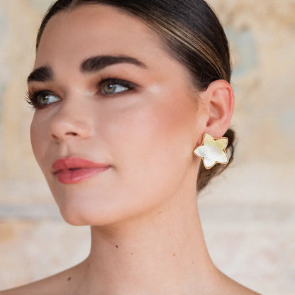 Pendientes Nova Blanco nácar