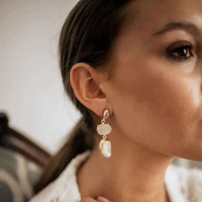 Pendientes Nula Rosa y Perla