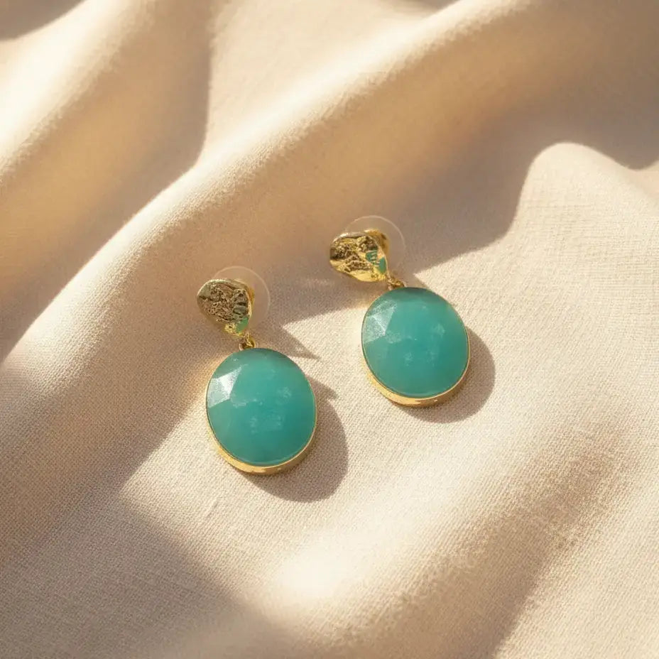 Pendientes Ovals Ed. Limitada Verde Agua