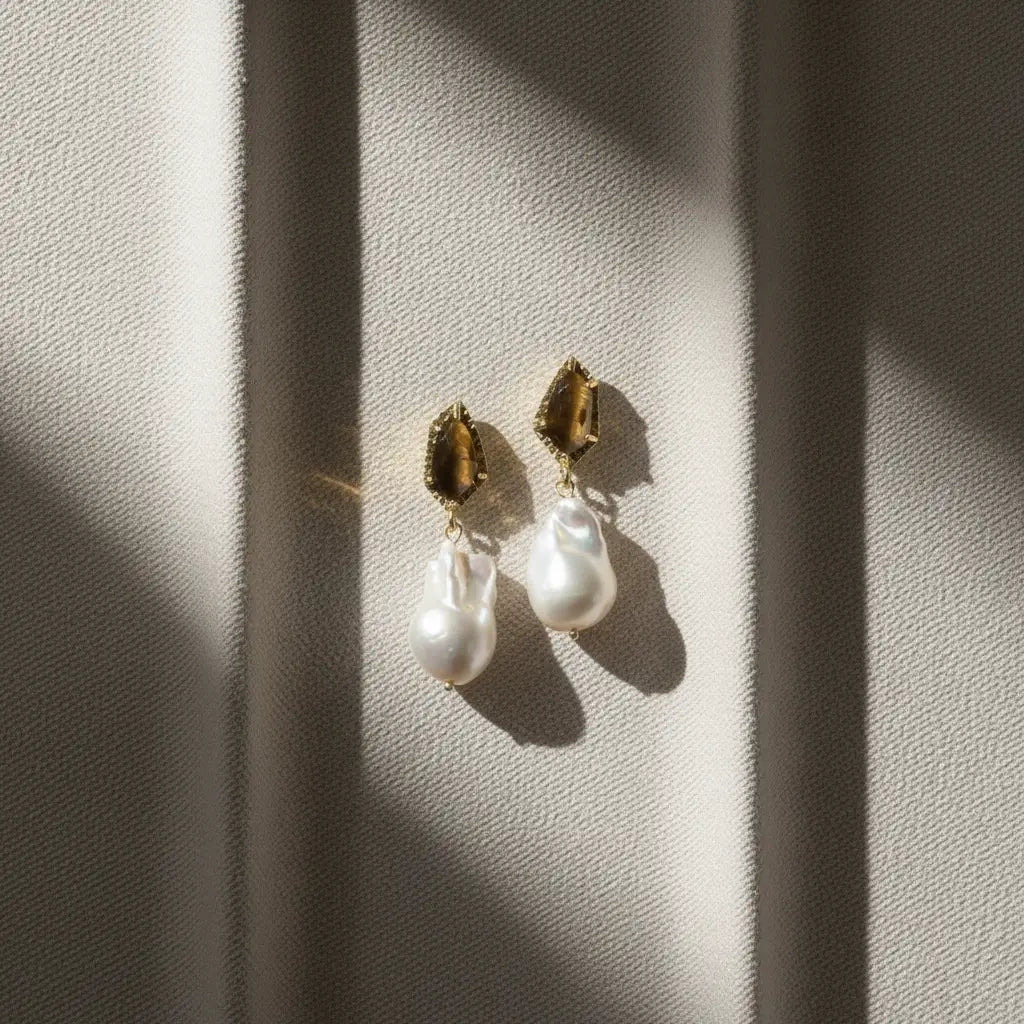 Pendientes Perlá Ed. Limitada Marrón y Perla