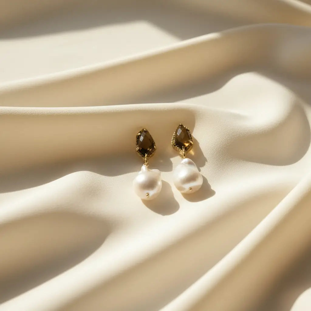 Pendientes Perlá Ed. Limitada Marrón y Perla