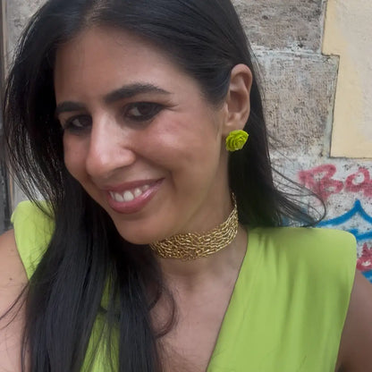 Pendientes Rosae Verde Lima