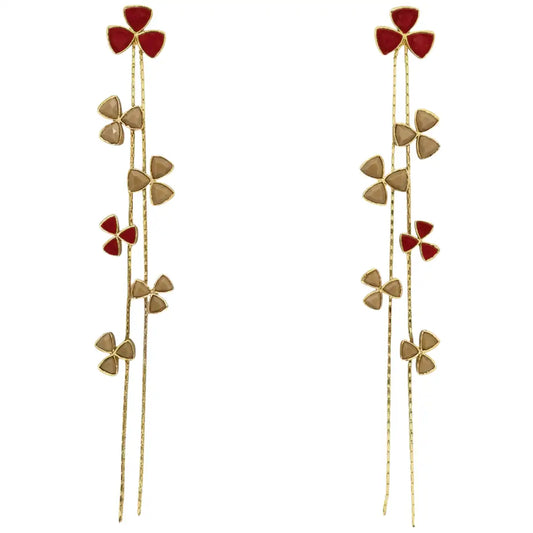 Pendientes Shamrock Ed. Limitada Rubí y Marrón