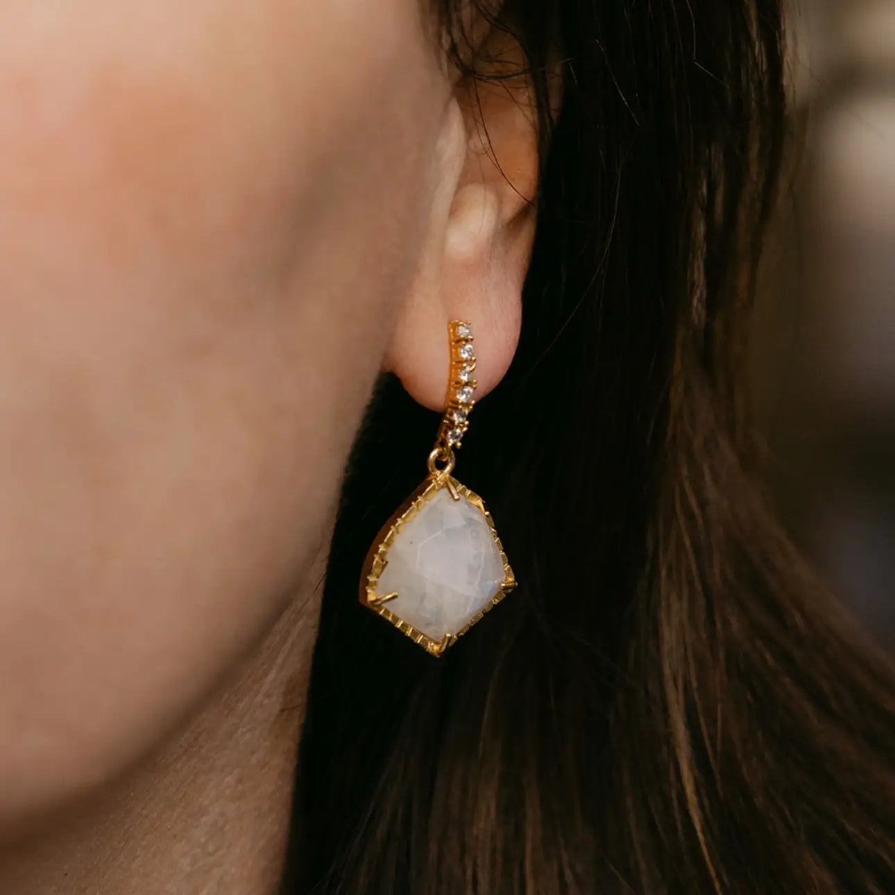 Solene Shine Moonstone Earrings