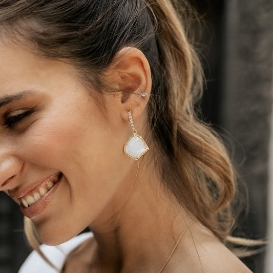 Pendientes Solene Shine Piedra Lunar