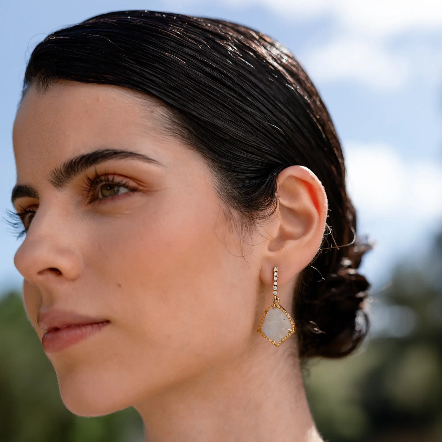 Solene Shine Moonstone Earrings