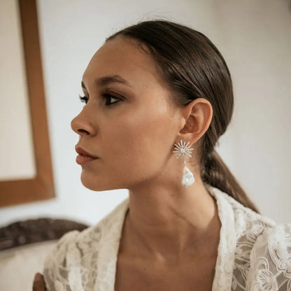 Pendientes Starshine M Plata Perla
