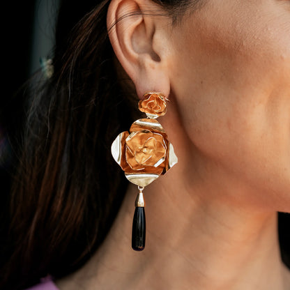 Pendientes Suspiro Flamenco Negro