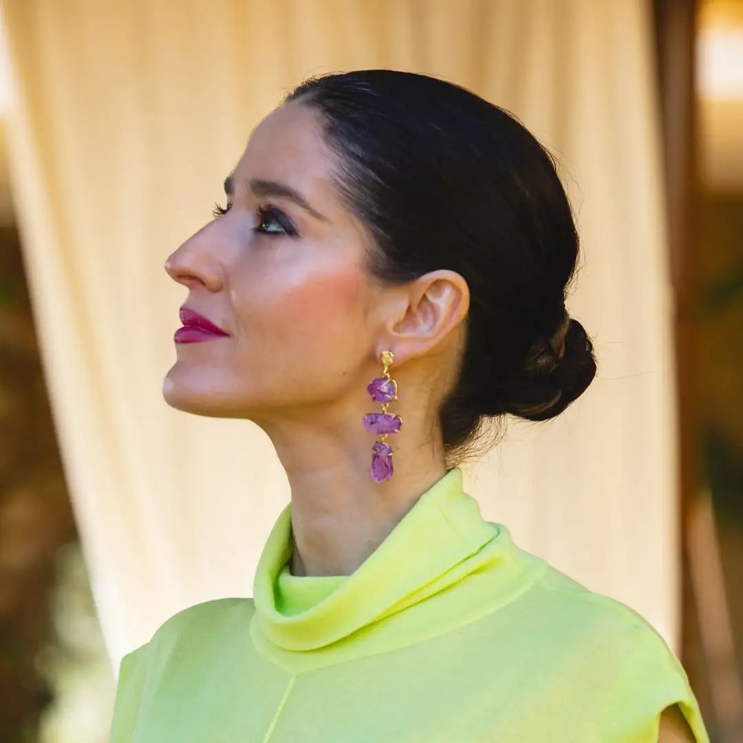 Pendientes Terral Rough Morado