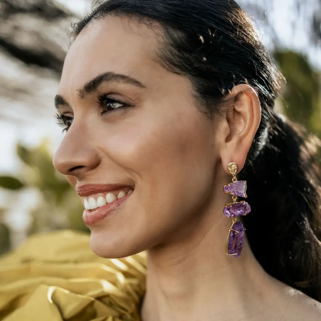 Pendientes Terral Rough Morado