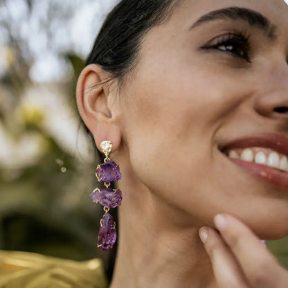 Pendientes Terral Rough Morado