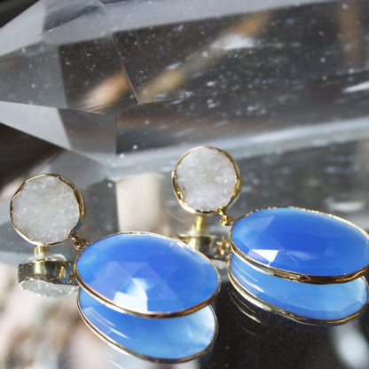 Pendientes Toulouse Blanco y Azul