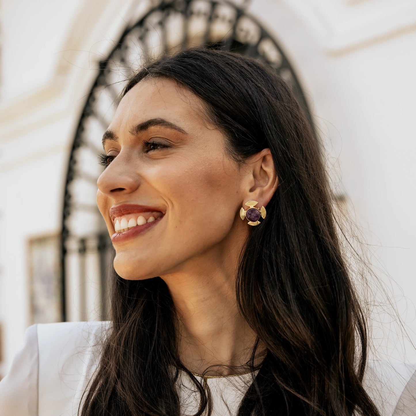 Pendientes Tronera Morado