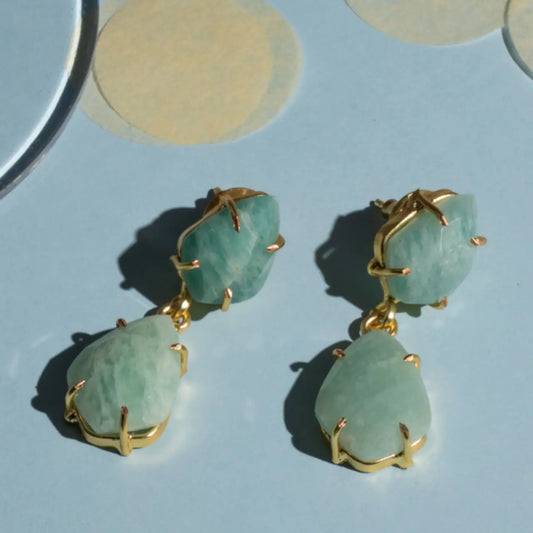 Pendientes Trovador Amazonita Verde agua