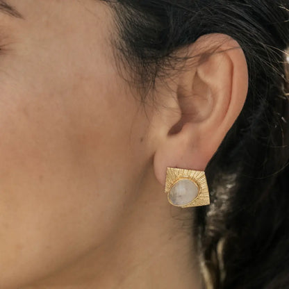 Pendientes Ígneo Piedra Lunar