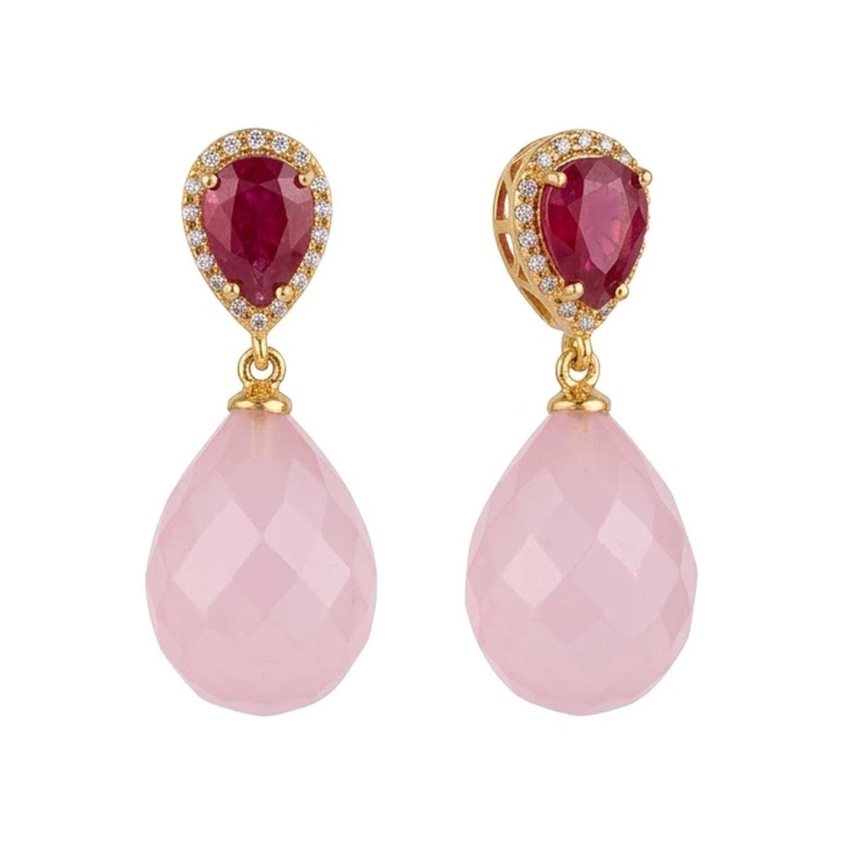 Pendientes Ambrosia Rubí y Rosa