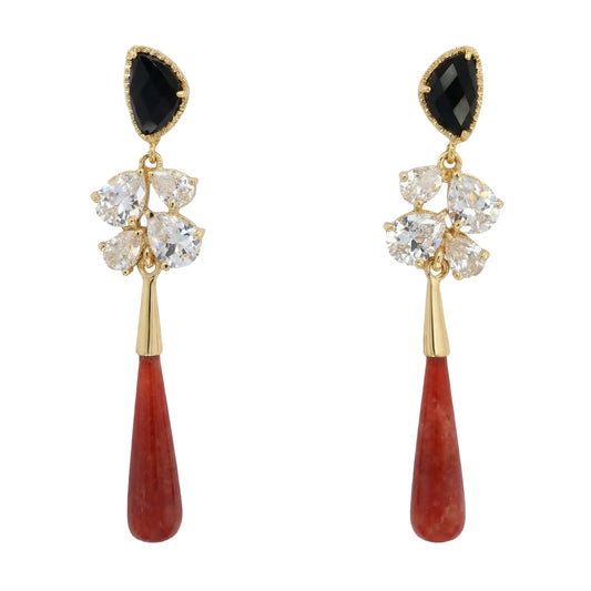 Pendientes Amelia Negro y Rojo