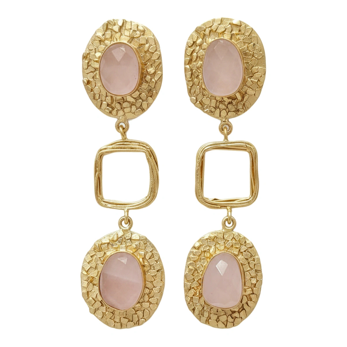 Pendientes Andrina Ed. Limitada Rosa cuarzo