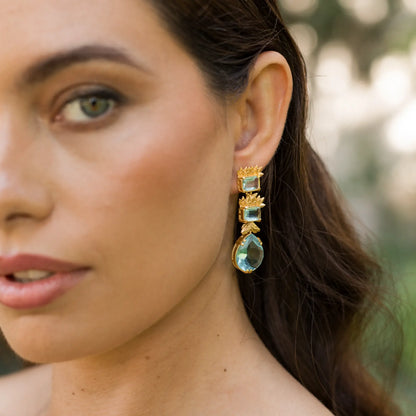 Pendientes Aquarelle Azul claro aguamarina