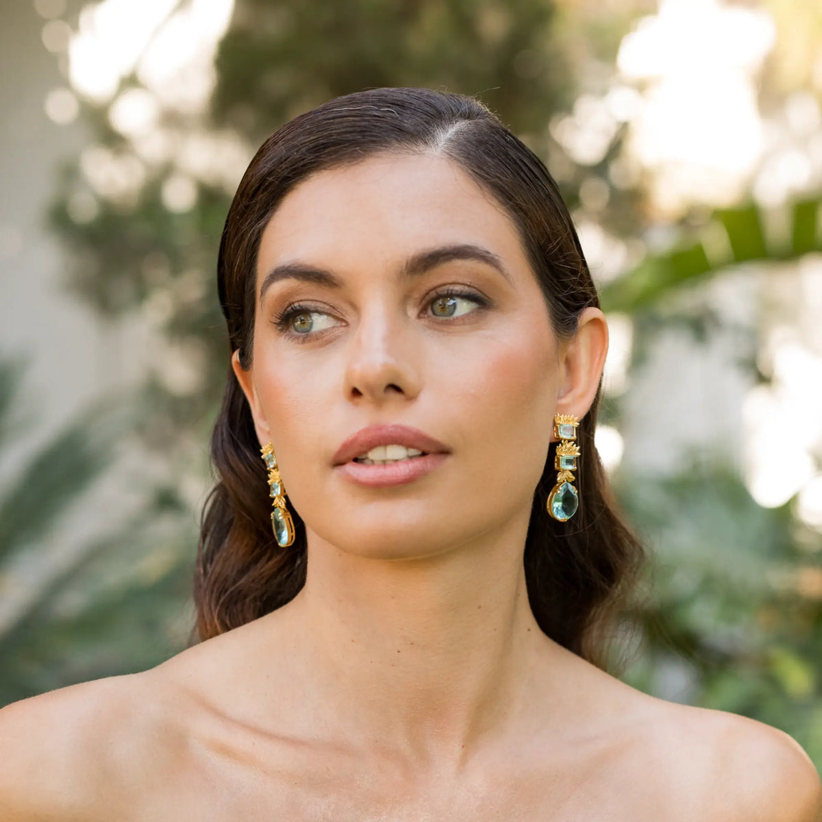 Pendientes Aquarelle Azul claro aguamarina